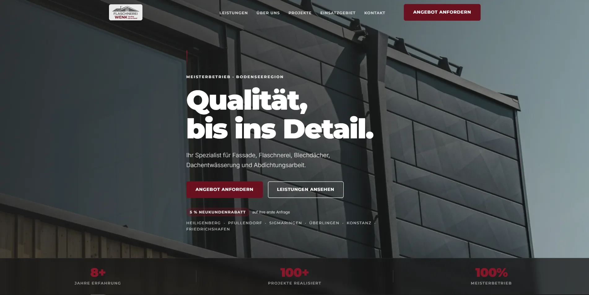 Flaschnerei Wenk – Website Referenz