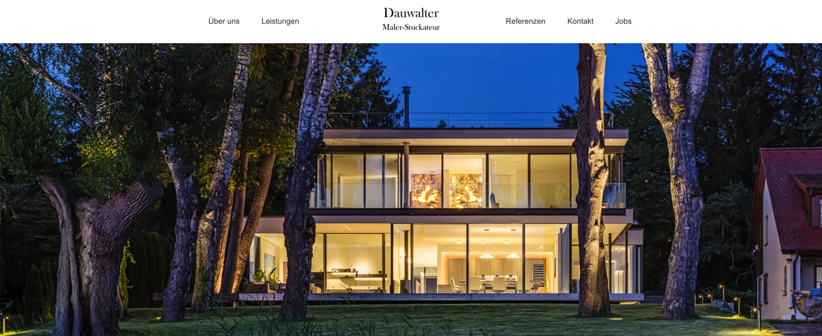 Dauwalter Website in einer Desktop-Ansicht