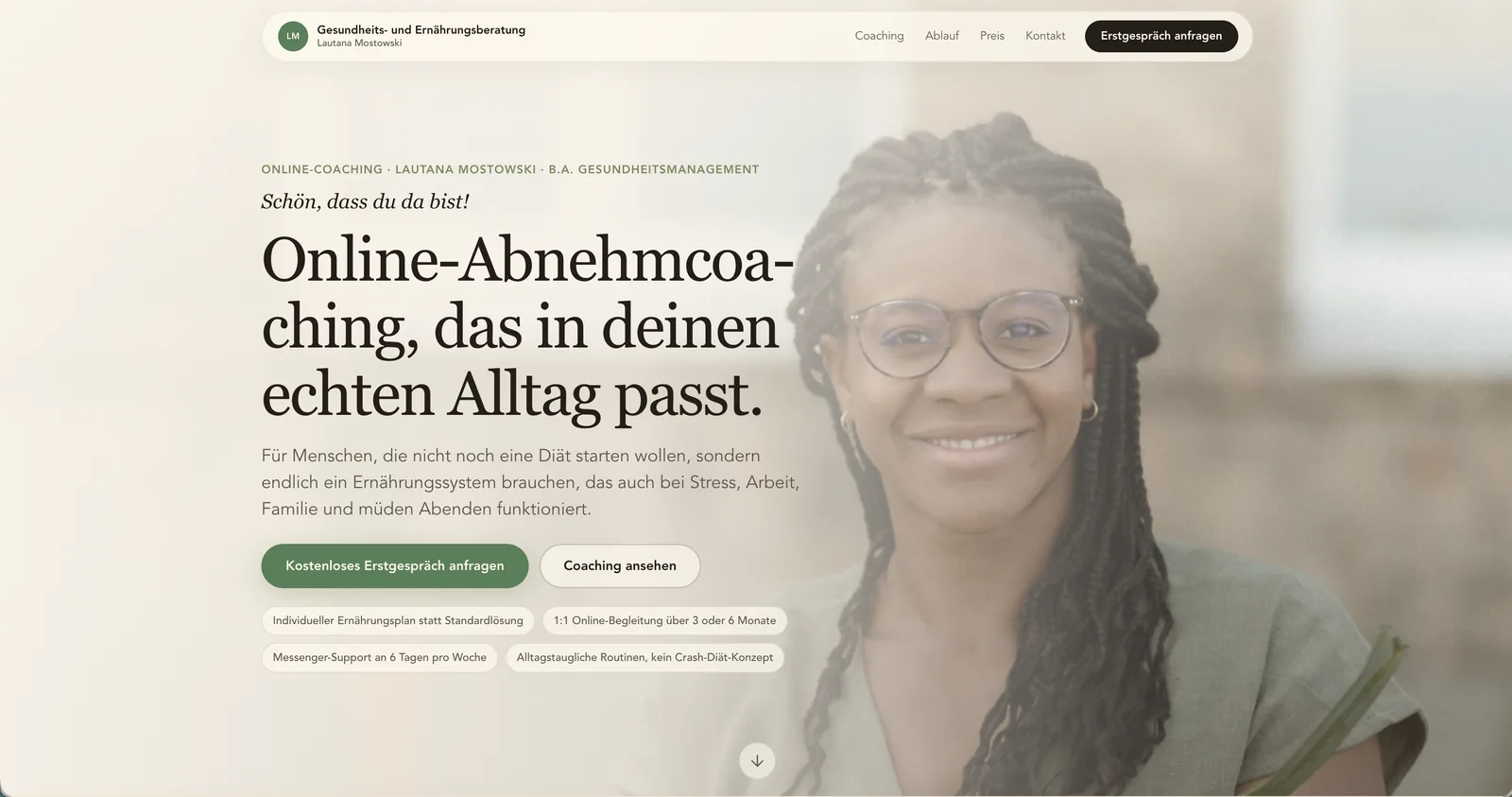 Webdesign-Projekt für Lautana Gesundheits- und Ernährungsberatung